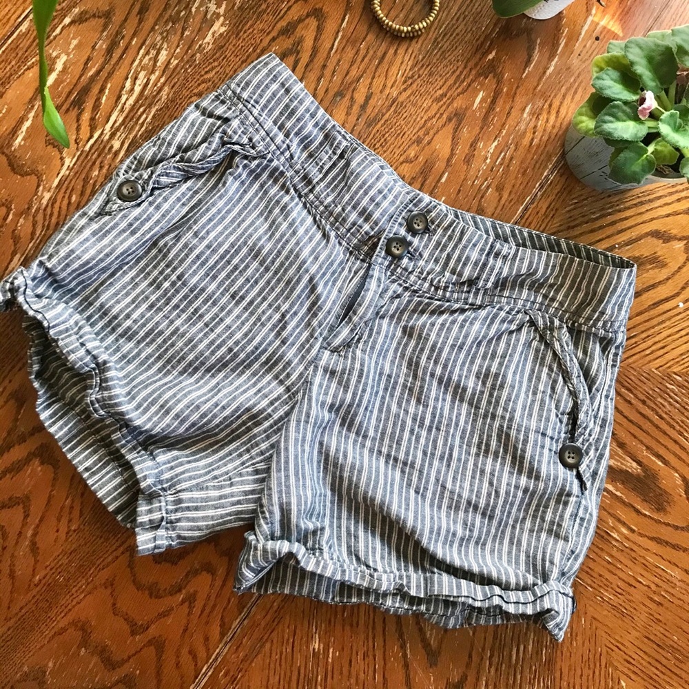 Gap Striped Shorts, Ruffled Hem